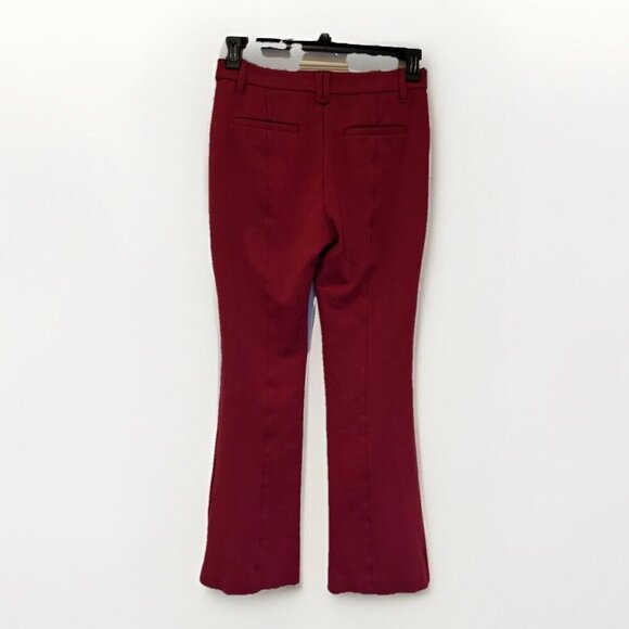 Anthropologie Womens Pants 6 Burgundy Red Ponte The Essential Flare Trouser - Picture 4 of 8
